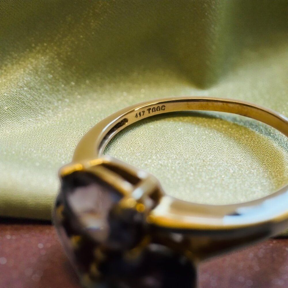 RARE- 10K Gold Natural Indian Garnet Ring -Purple Rhodolite -Size 7.25- 2.5CTTW - Picture 5 of 17